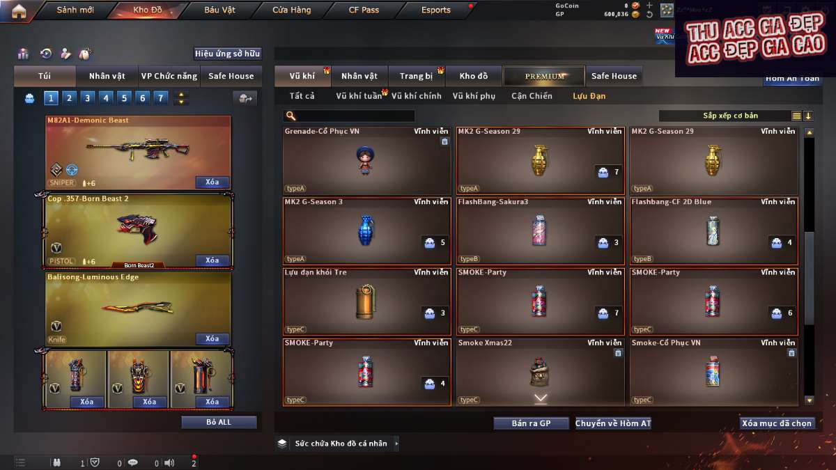 shop acc cf uy tin gia re